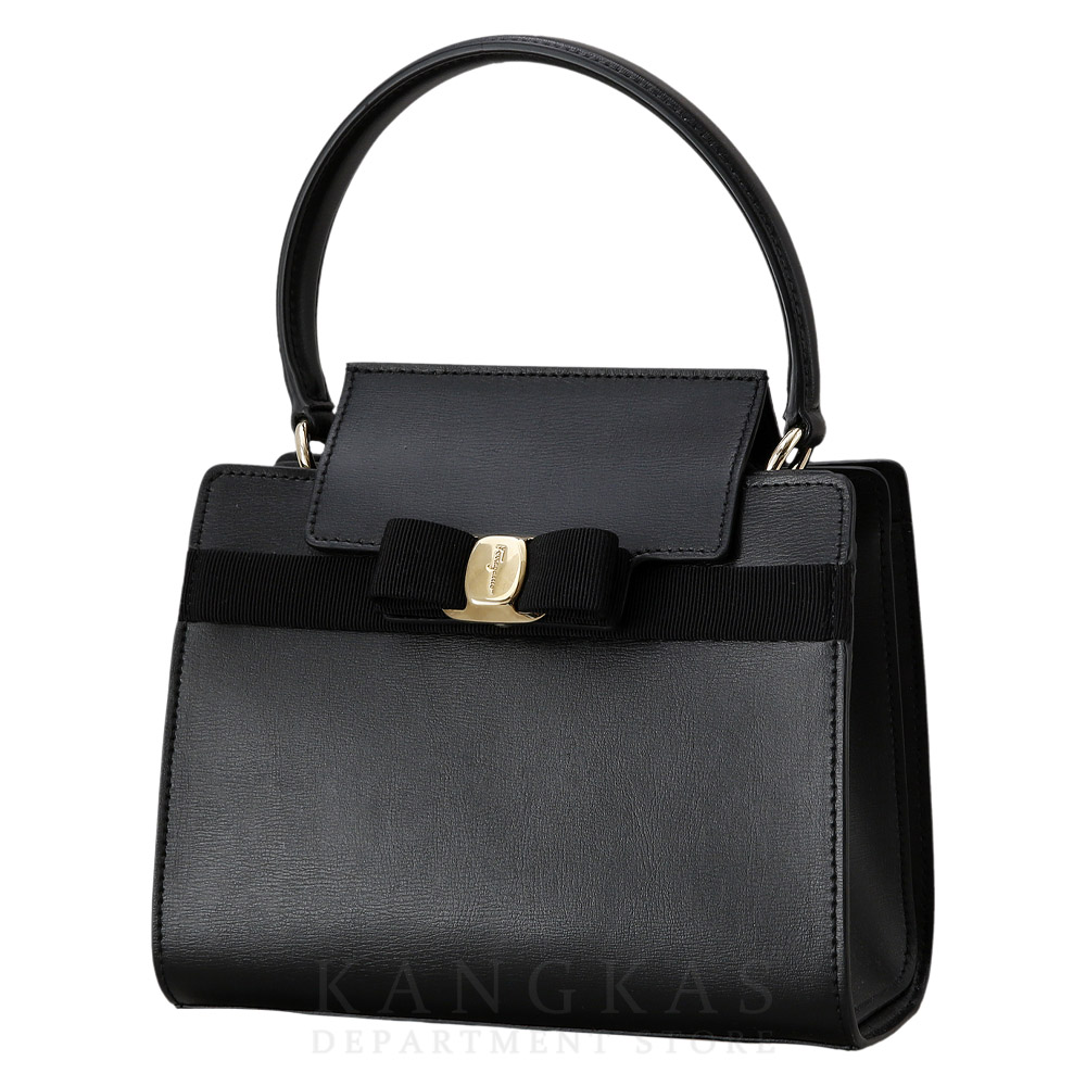 FERRAGAMO(USED)페레가모 뉴 바라리본 탑핸들 블랙